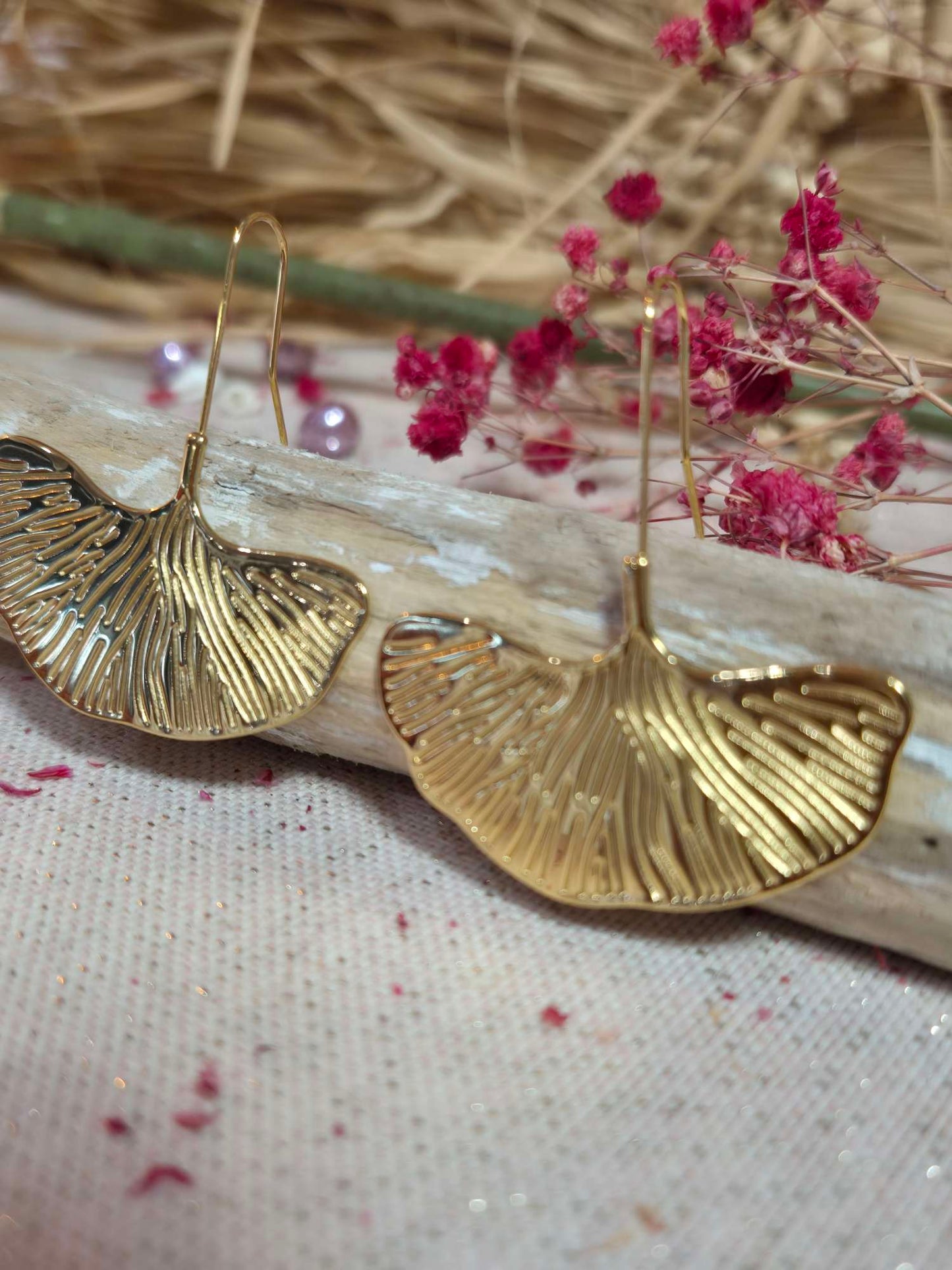 Boucles d'oreilles  Ginkgo