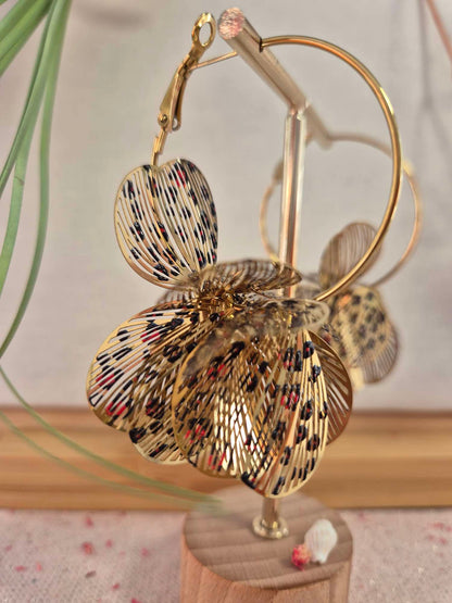 Boucles d'oreilles Papillon Leopard