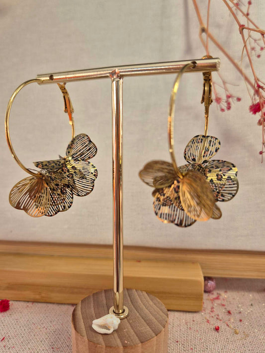 Boucles d'oreilles Papillon Leopard